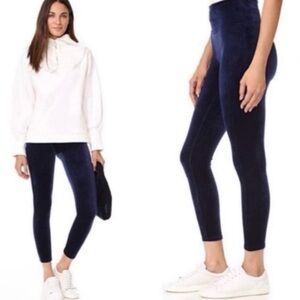 SPANX Blue Velvet Leggings High-Waisted Stretch